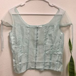 Lavender Star - Sheer Blouse - Baby Blue - M